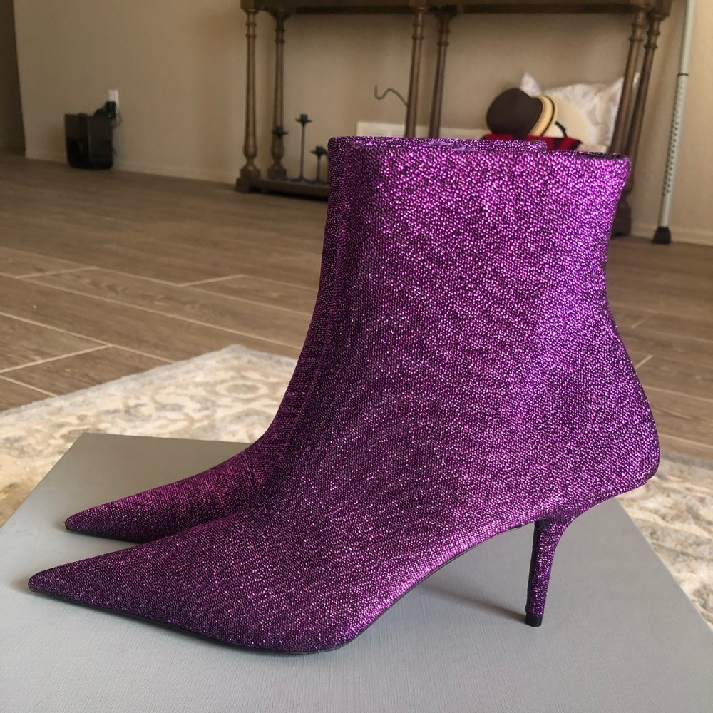 Authentic Balenciaga Perfect Holiday Purple Sparkly Boots
